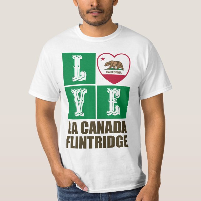 California Statlig flagga Heart La Canada Flintrid T Shirt (Framsida)