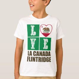 California Statlig flagga Heart La Canada Flintrid T Shirt