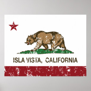California Statlig flagga Isla Vista Poster