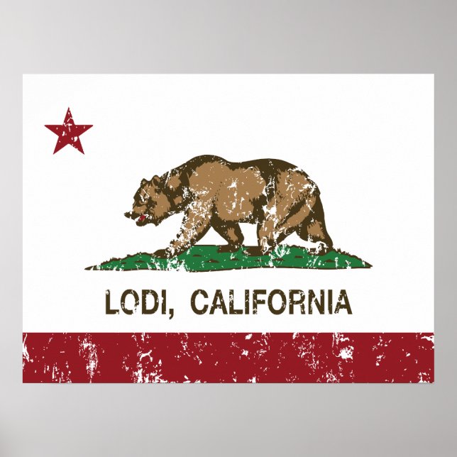 California Statlig flagga Lodi Poster (Framsidan)
