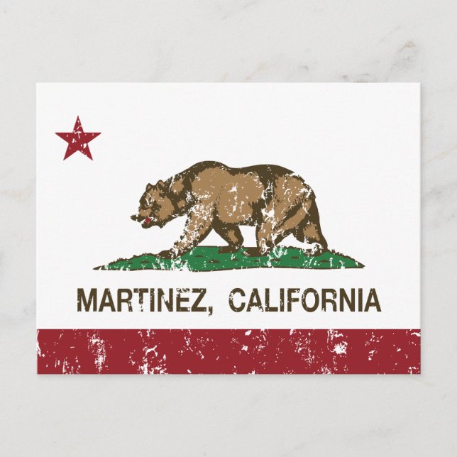 California Statlig flagga Martinez Vykort (Framsida)