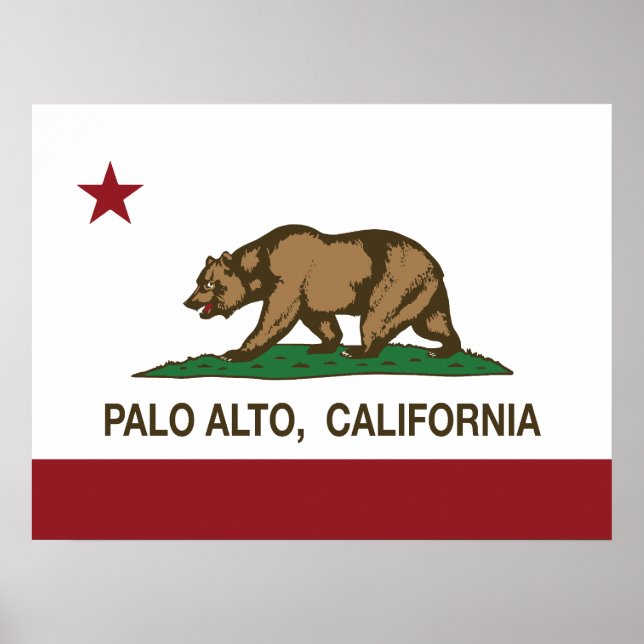 California Statlig flagga Palo Alto Poster (Framsidan)