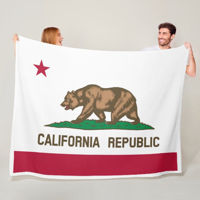 California Statlig flagga Print Patriotc Fleecefilt (På plats)