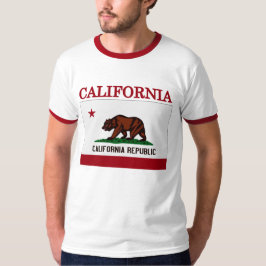 California Statlig flagga Ringer T-shirt