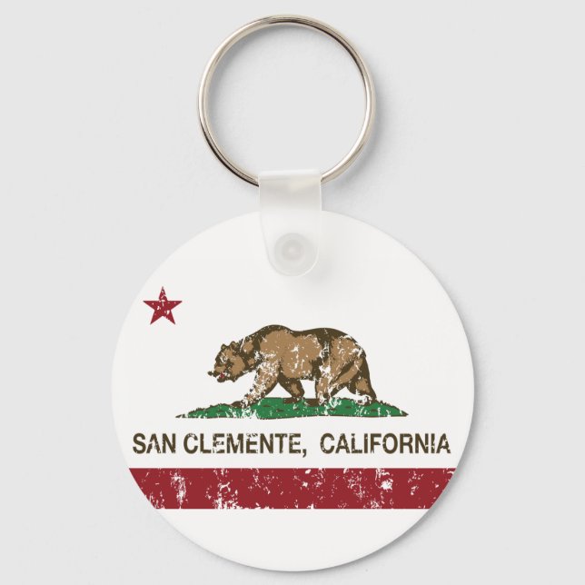 California Statlig flagga San Clemente Nyckelring (Framsida)