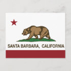 California Statlig flagga Santa Barbara Vykort