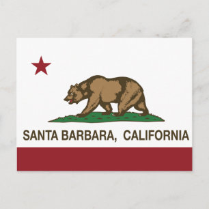 California Statlig flagga Santa Barbara Vykort