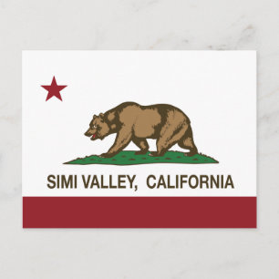 California Statlig flagga Simi Valley Vykort