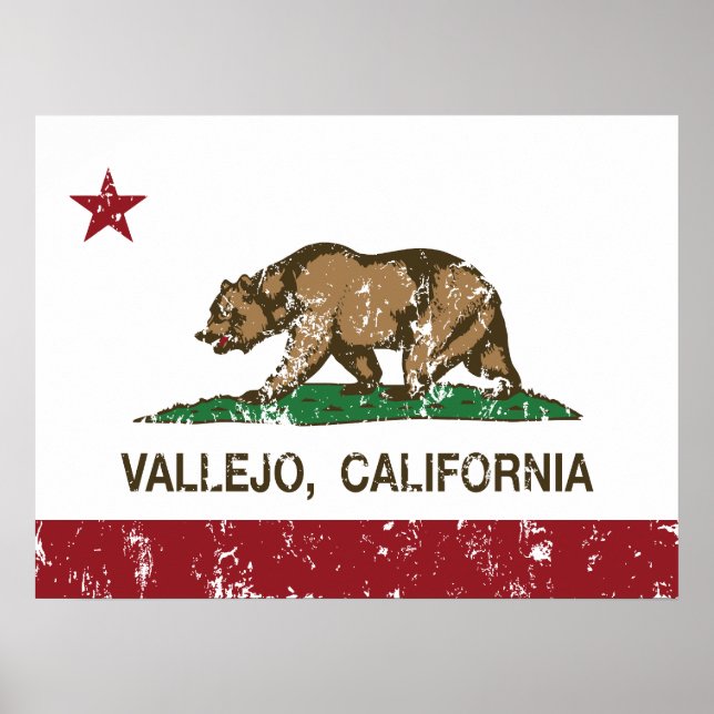 California Statlig flagga Vallejo Poster (Framsidan)