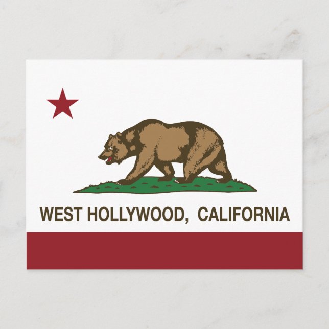 California Statlig flagga Väster Hollywood Vykort (Framsida)