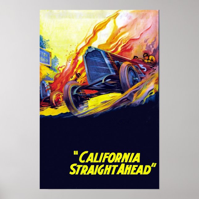 California Straight Ahead 1925 Klassisk Film Poster (Framsidan)