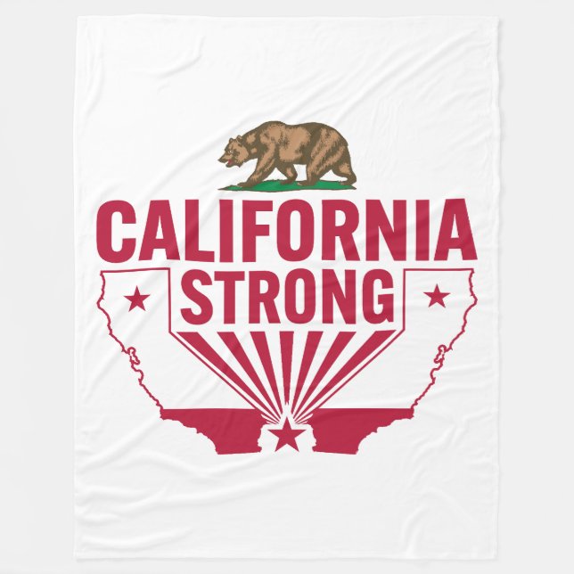 California Strong Grizzly Bear Fleecefilt (Framsidan)