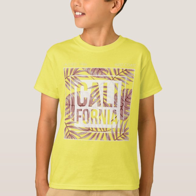 California Summer Forever- Tropical Leaves T Shirt (Framsida)