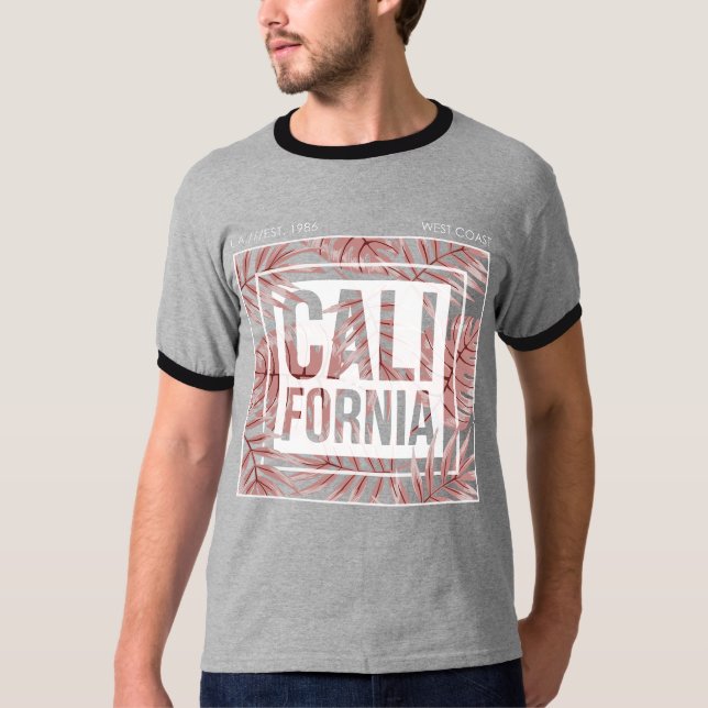 California Summer Forever- Tropical Leaves T Shirt (Framsida)