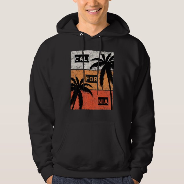 California Summer Vacation Vintage Hoodie (Framsida)