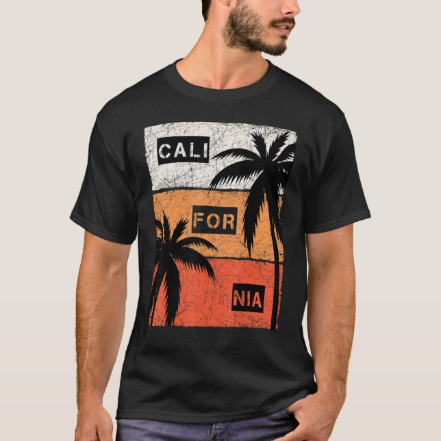 California Summer Vacation Vintage T Shirt (Framsida)