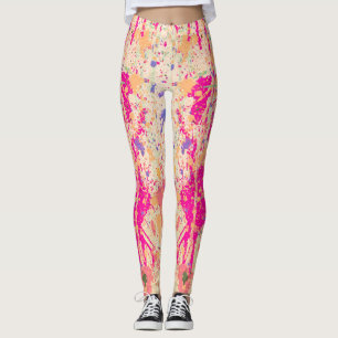 California Sunset Abstrakt Splatter Paint Leggings