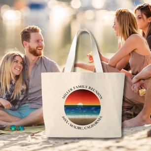 California Sunset Beach Sand Heart Family Reunion Jumbo Tygkasse