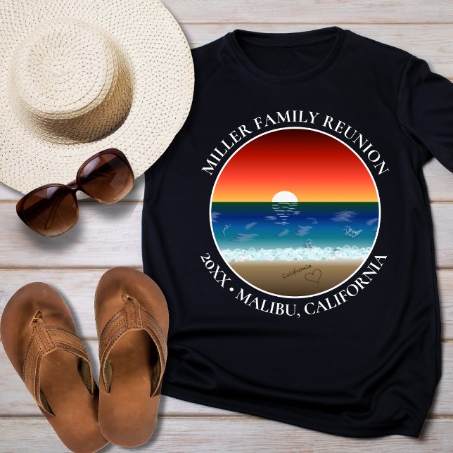 California Sunset Beach Sand Heart Family Reunion T Shirt (Skapare uppladdad)