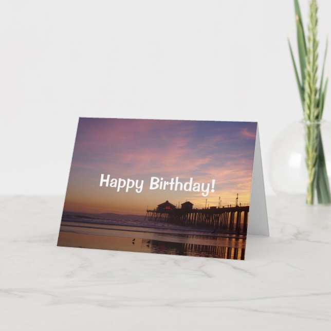 California Sunset Birthday Card Kort (Framsida)