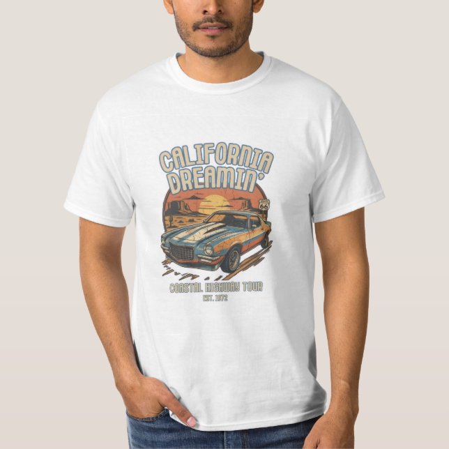 California Sunset Highway Dreams T-shirt (Framsida)