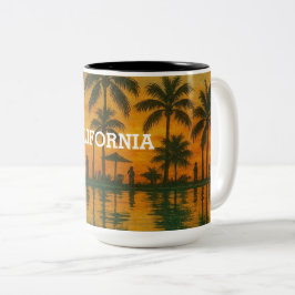 California Sunset-mugg – Tropiska strandvibbar med Två-Tonad Mugg
