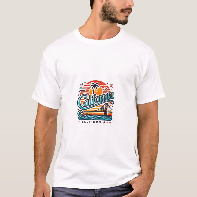 California Sunset Vibes T'Shirt T Shirt (Framsida)