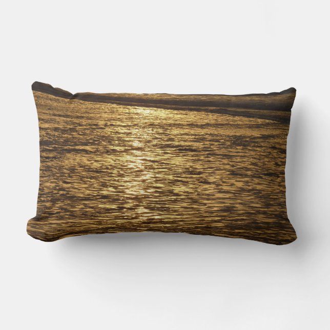 California Sunset Vinkara Ocean Sjölandskap Lumbarkudde (Framsida)