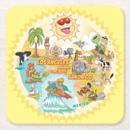 California Sunshine Paradise Underlägg Papper Kvadrat