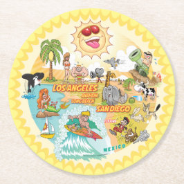 California Sunshine Underlägg Papper Rund