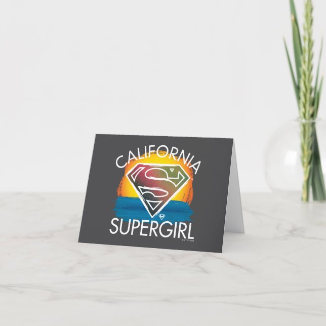 California Supergirl Sunset Graphic Anteckningskort (Framsida)