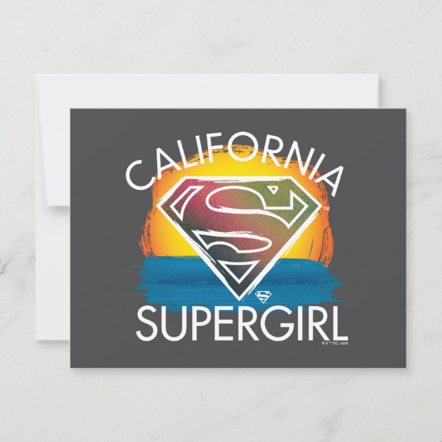 California Supergirl Sunset Graphic Anteckningskort (Framsida)