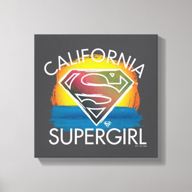 California Supergirl Sunset Graphic Canvastryck (Framsida)