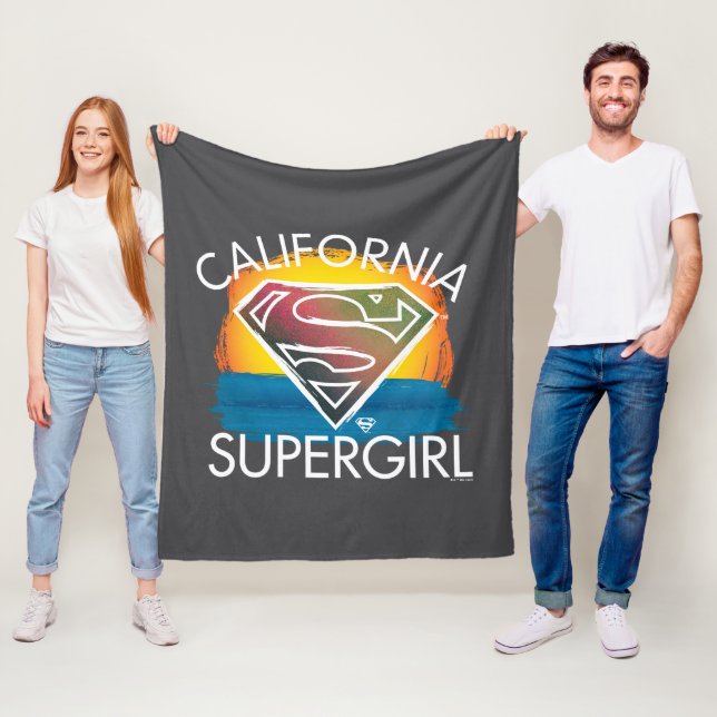 California Supergirl Sunset Graphic Fleecefilt (På plats)