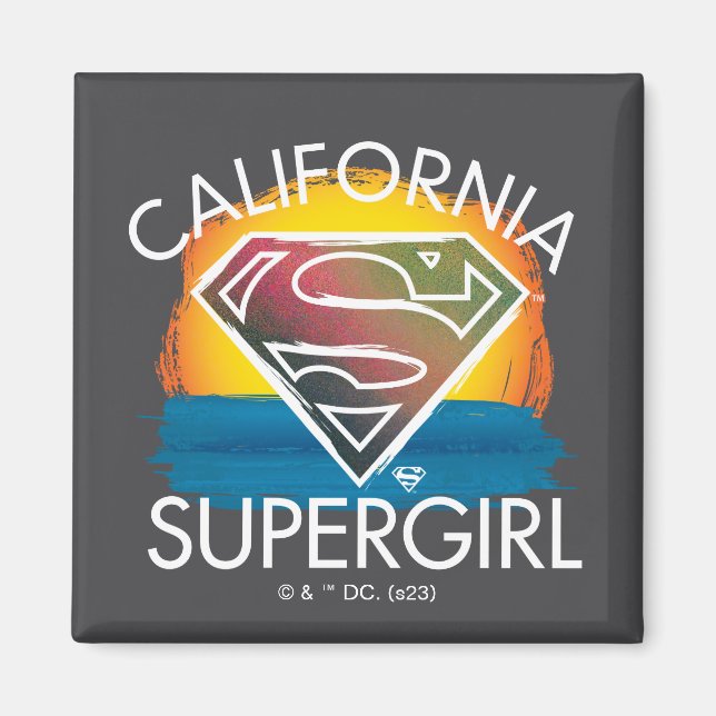 California Supergirl Sunset Graphic Magnet (Framsidan)