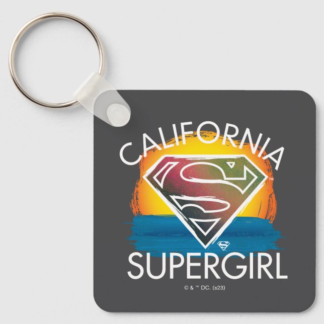 California Supergirl Sunset Graphic Nyckelring (Framsida)
