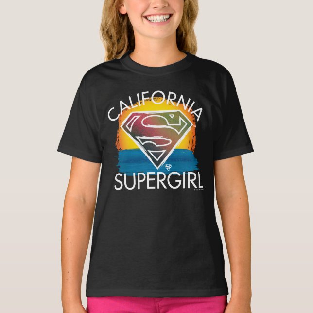 California Supergirl Sunset Graphic T Shirt (Framsida)
