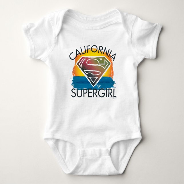 California Supergirl Sunset Graphic T Shirt (Framsida)