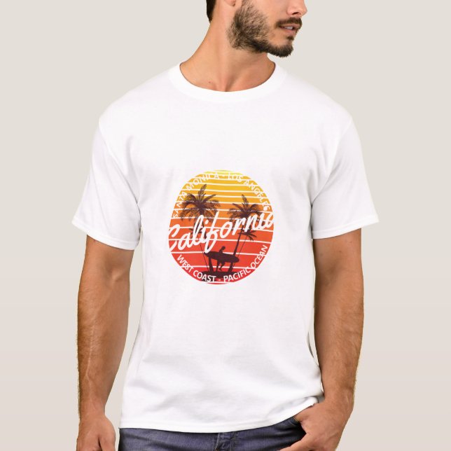California Surf, sommarstrandvibbar T Shirt (Framsida)