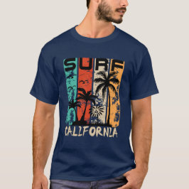 California Surf Summer Beach Surfing Design T Shirt