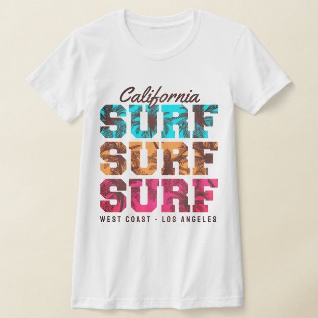 California Surf Vibes T-Shirt – västkusten (Laydown)