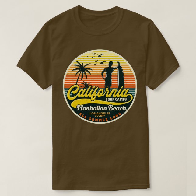 California Surfa Camp Manhattan Beach T Shirt (Design framsida)