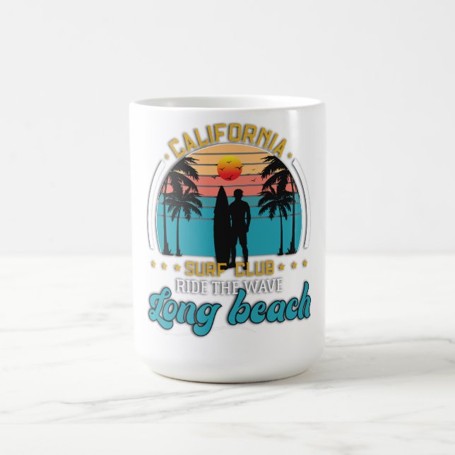 California Surfa Klubb Long Beach Sunset T-Shirt - Kaffemugg (Center)