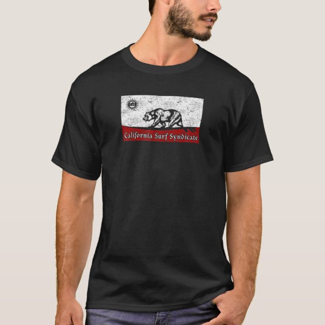 California Surfa Syndicate Native Boardrider Flagg T Shirt (Framsida)