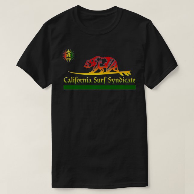 California Surfa Syndicate Native Boardrider Rasta T Shirt (Design framsida)