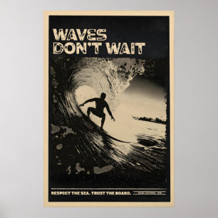 California Surfing - Retro Surf Affisch Tryck