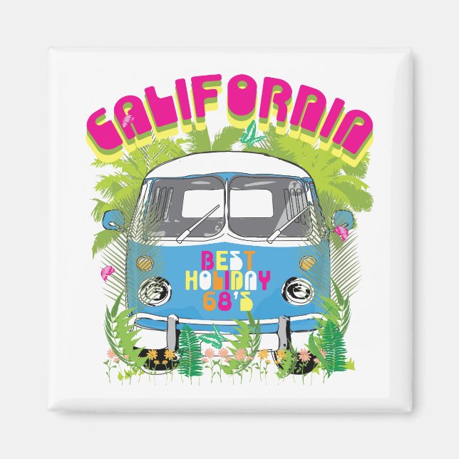 California Surfing Van Magnet (Framsidan)