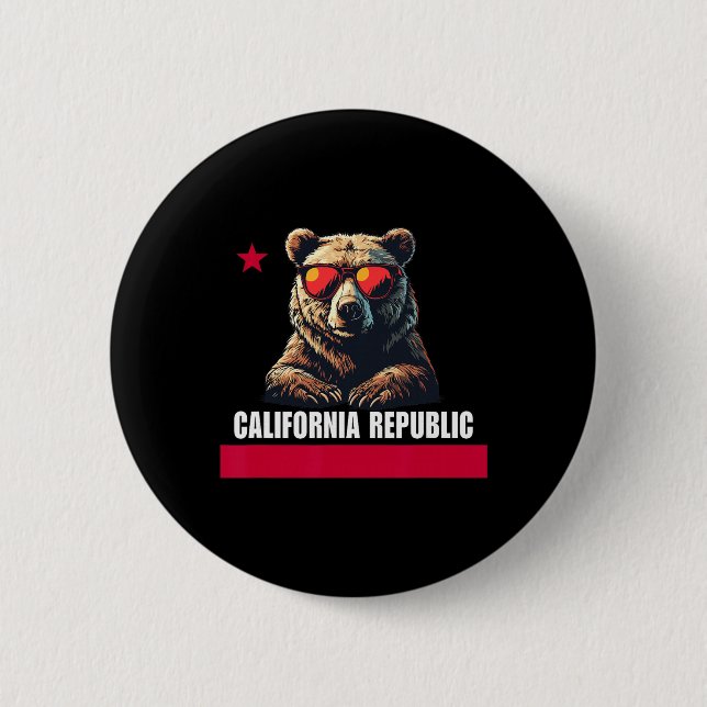 California The Golden State Bear Flag  Knapp (Framsida)