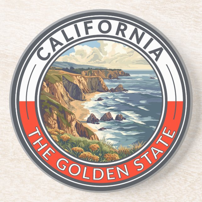 California Travel Art Badge Underlägg (Framsidan)
