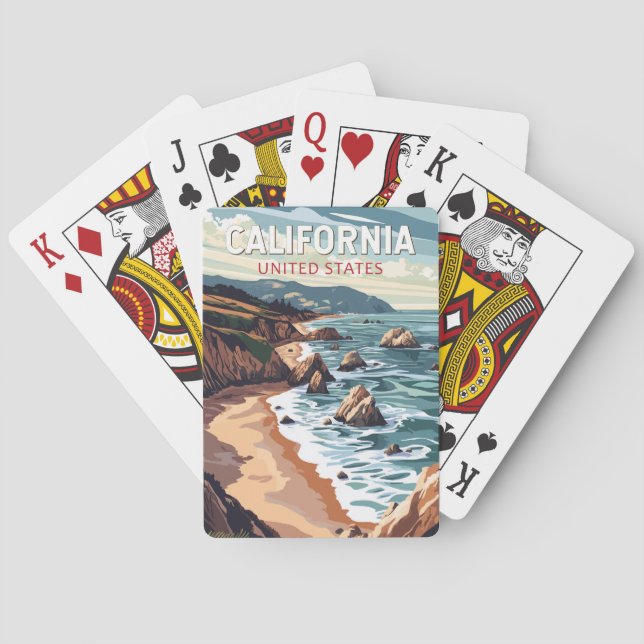 California Travel Art Vintage Casinokort (Baksidan)